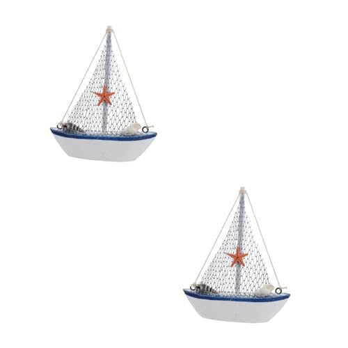 MAGICLULU 2 Stck. Segelmodell Living Room Decoration wohnzimmerdeko Zimmerdekoration dekorative Segelboote echtes Segelboot Segelboot im mediterranen Stil Segelboot aus Holz von MAGICLULU