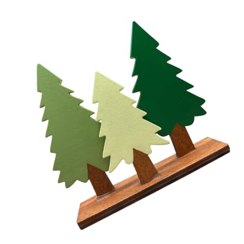 MAGICLULU 2 Stck. Weihnachtsbaum Aus Holz Figur Mini-Weihnachtsbaum Kiefernbaum- Stiele Geführte Weinlichter Kleiner Weihnachtsbaum Baumdekore Für Den Tisch Kiefernkegel Green Hölzern von MAGICLULU