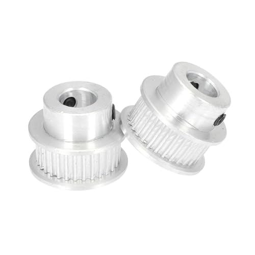 MAGICLULU 2 Stück Drucker Synchronrad aus Aluminiumlegierung Zähne Bohrung Anodisierte Oberfläche Reibungsarme Übertragung Vibrationsdämpfend Geräuscharm mit Seitlichem Schraubenloch von MAGICLULU