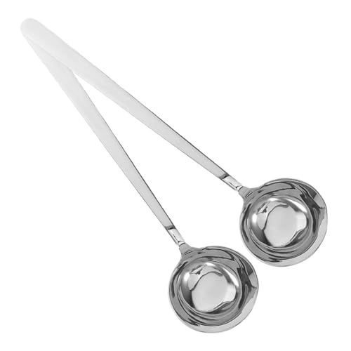 MAGICLULU 2 Stück Edelstahl Suppenkelle mit Langem Ergonomischem Griff und Schrägem Boden Langlebig Poliert für Servieren von Suppe Soße Hot Pot und Nudeln Spülmaschinenfest von MAGICLULU