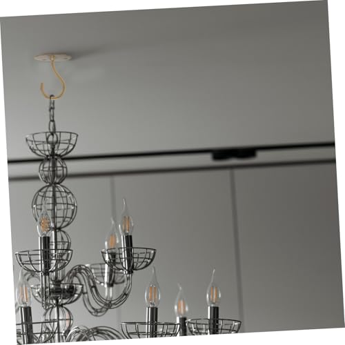 MAGICLULU 2 Stück Eisen Wandhaken Gold Rostbeständig Starke Halterung für Blumentöpfe Pflanzenampeln Laternen und Dekorationen für Balkon Wohnzimmer Garten Minimalistisches Design von MAGICLULU