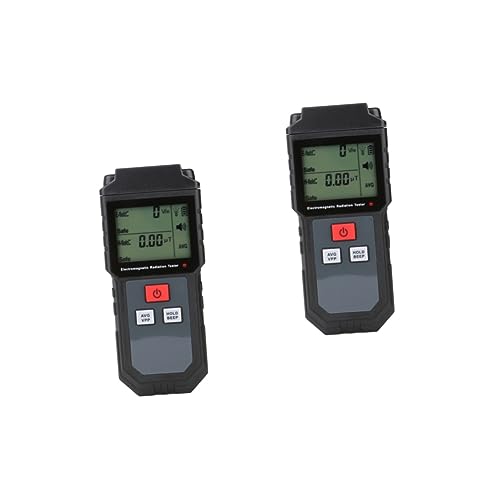 MAGICLULU 2 Stück Emf Tragbarer Elektromagnetischer Strahlungsmesser mit LCD Anzeige Akustischem Alarm Design für Computer Tv Kühlschrank Hochspannung von MAGICLULU