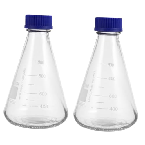 MAGICLULU 2 Stück Glas kegelkolben mit Blauer Schraubkappe Präzise Messung Transparent Hitzebeständig Labor experimentflaschen für Chemie Studien und Bildung MAGICLULU 2 Stück Glas kegelkolben mit Blauer Schraubkappe Präzise Messung Transparent Hitzebeständig Labor experimentflaschen für Chemie Studien und Bildung von MAGICLULU
