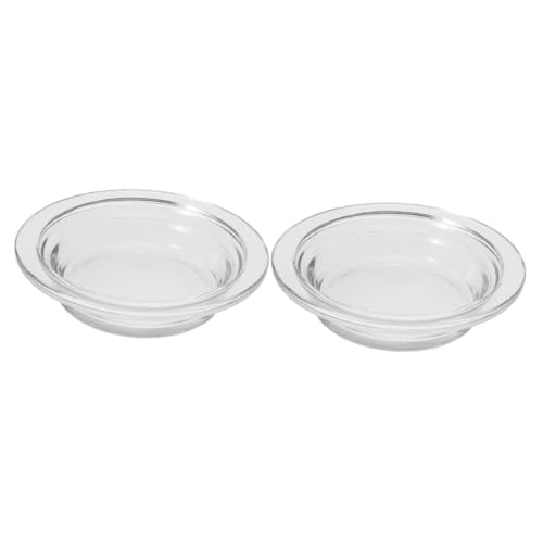 MAGICLULU 2 Stück Glasuntersetzer für Aromatherapie-wachsschmelzer Hitzebeständige Duftlampe Ersatzplatte Transparenter Glas-Teller Ømm Dekoratives Tablett für Zuhause und Wellness von MAGICLULU