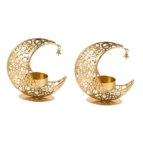 MAGICLULU 2 Stück Goldener Mondförmiger Kerzenhalter aus Dekorativer Teelichthalter für Wohnzimmer und Schlafzimmer Stabiles Bruchsicheres Design im Nahost Stil Tischdekoration MAGICLULU 2 Stück Goldener Mondförmiger Kerzenhalter aus Dekorativer Teelichthalter für Wohnzimmer und Schlafzimmer Stabiles Bruchsicheres Design im Nahost Stil Tischdekoration von MAGICLULU