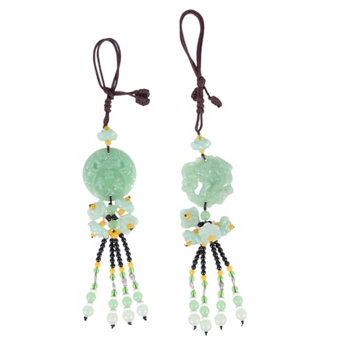 MAGICLULU 2 Stück Hängendes Ornament aus Jadeimitat House Decoration autoanhänger Auto abschleppstange Hausdekoration pkwanhänger Fenster hängende Dekoration Autohängeschmuck Glas Green von MAGICLULU