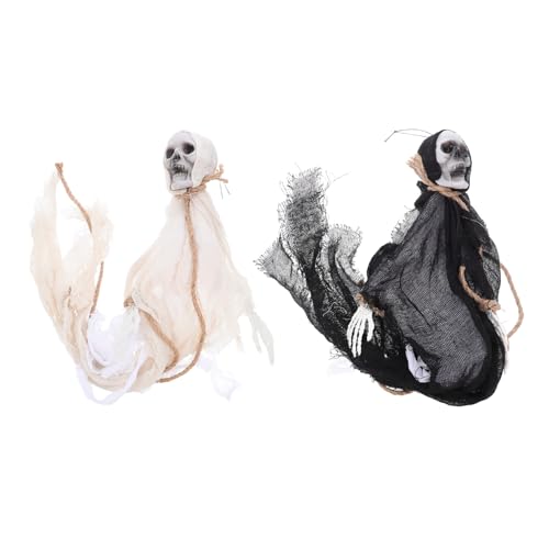 MAGICLULU 2 Stück Halloween Deko Hängende Geister aus Strapazierfähigem Burlap mit Totenkopf Wiederverwendbare Outdoor Indoor Grusel Dekoration für Garten Terrasse Baum und Party MAGICLULU 2 Stück Halloween Deko Hängende Geister aus Strapazierfähigem Burlap mit Totenkopf Wiederverwendbare Outdoor Indoor Grusel Dekoration für Garten Terrasse Baum und Party von MAGICLULU