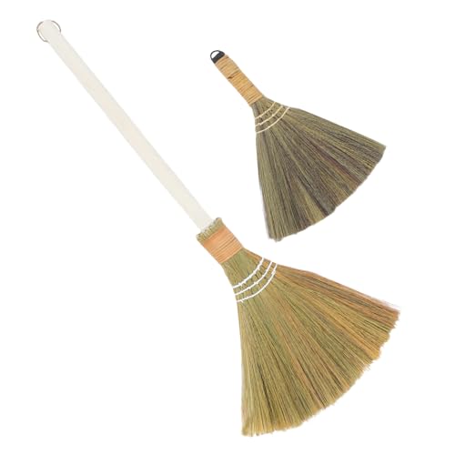 MAGICLULU 2 Stück Handgefertigter Set Haushalt Besen aus Natürlichem Gras mit Weichen Borsten Abnehmbarem Stiel Kratzfrei für Innenreinigung Handgeflochtene Besen für Schonendes Fegen MAGICLULU 2 Stück Handgefertigter Set Haushalt Besen aus Natürlichem Gras mit Weichen Borsten Abnehmbarem Stiel Kratzfrei für Innenreinigung Handgeflochtene Besen für Schonendes Fegen von MAGICLULU