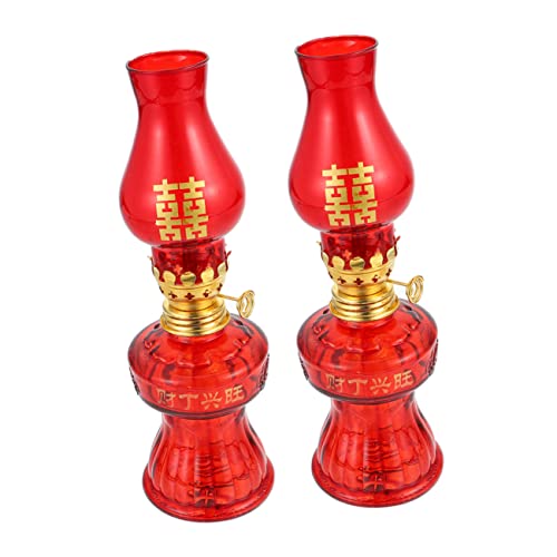 MAGICLULU 2 Stück Kerosinlampe Nachfüllung Kerzenwachs schmilzt aus die chinesen Dekoration Schlafzimmer kerzendochte kerzenständer Heim Kerosinöl Licht einzigartige Beleuchtung Öllicht Glas von MAGICLULU