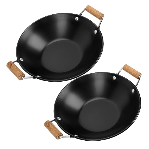 MAGICLULU Kleiner Hot Pot aus Rostfreiem Stahl mit Holzgriffen Hitzebeständig für Induktionsherde 2 Stücke für Meeresfrüchte und Eintöpfe MAGICLULU Kleiner Hot Pot aus Rostfreiem Stahl mit Holzgriffen Hitzebeständig für Induktionsherde 2 Stücke für Meeresfrüchte und Eintöpfe von MAGICLULU