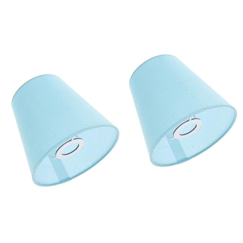 MAGICLULU 2 Stück Kleiner Lampenschirm Fassung Vintage Stil Stoff Lampenschirm Hellblau Für Tischlampe Schlafzimmer Wohnzimmer Retro Design von MAGICLULU