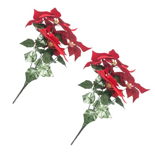 MAGICLULU 2 Stück Künstliche Rote Weihnachtsblume Teiliges Simulation Blüten Ornament Dekoration für Büro Wohnzimmer Festliche Tischdekoration MAGICLULU 2 Stück Künstliche Rote Weihnachtsblume Teiliges Simulation Blüten Ornament Dekoration für Büro Wohnzimmer Festliche Tischdekoration von MAGICLULU