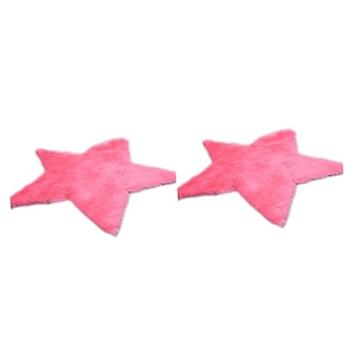 MAGICLULU 2 Stück Langer Plüsch Sternförmiger Bodenteppich Rosy Weicher Kuscheliger Teppich Für Wohnzimmer Kinderzimmer Und Tee Tischmatte Wohnraumdekoration von MAGICLULU