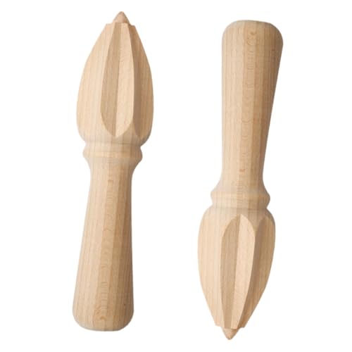 MAGICLULU 2 Stück Manueller Zitronenentsafter aus Natürlichem Buchenholz Präziser Tropffreier Zitruspresse für Effizientes Auspressen von Zitrus Langlebig und Leicht zu Reinigen für Küche von MAGICLULU