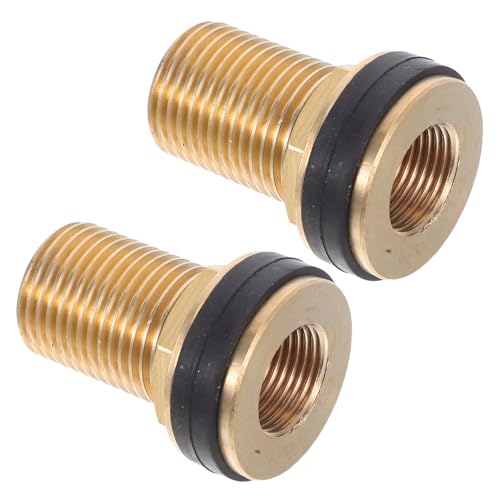 MAGICLULU 2 Stück Messing Trennwandverbinder Tankkörper Messing Gewindefitting Fitting Für Wannen Fitting Für Aquarien Gewindeverbinder Für Tanks Wassertank Adapter Goldener von MAGICLULU