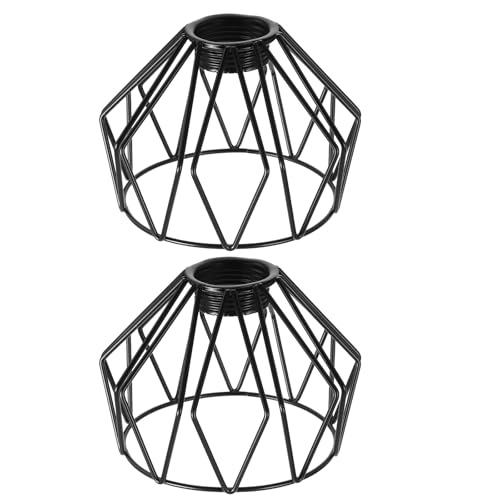MAGICLULU 2 Stück Metallkäfig-Lampenschirm: Industrielle Drahtkäfig-Lichtabdeckung – Deckenleuchten – Retro-Hängelampenschirm-Ersatz für Küche oder Büro von MAGICLULU