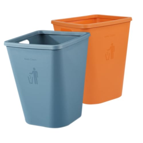 MAGICLULU 2 Stück Nordischer Stil Abfalleimer Solid Farbe Große Deckellose Kunststoff für Badezimmer Küche Wäschekammer Hochwertige Praktische Abfallbehälter Ruheblau und Dämmerorange MAGICLULU 2 Stück Nordischer Stil Abfalleimer Solid Farbe Große Deckellose Kunststoff für Badezimmer Küche Wäschekammer Hochwertige Praktische Abfallbehälter Ruheblau und Dämmerorange von MAGICLULU