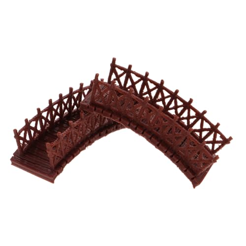 MAGICLULU 2 Stück Pavillon-brückenverzierungen Miniatur Wünschen Klein Plattform Märchengarten Brücke Mini-bogenbrücke Ornament Brückenstatue Gartenbogenbrückenfiguren Fee Brown Plastik von MAGICLULU