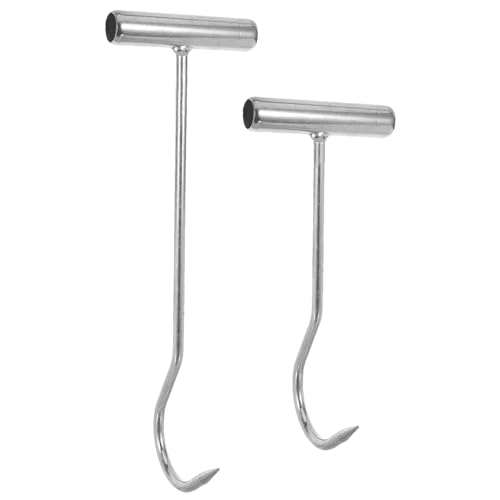 MAGICLULU 2 Stück Schachtdeckel-Zughaken – praktisches Umzugs- und Hebewerkzeug aus Metall zum Anheben von Schachtdeckeln, Schiebetüren, Fleischverarbeitungsgeräten, Haushaltsutensilien von MAGICLULU