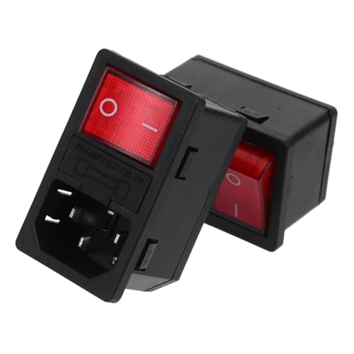 MAGICLULU 2 Stück Schaltbare Steckdosen mit Beleuchtetem Schalter und Sicherung für Heim und Büroanwendungen Einfache Installation und Benutzerfreundliche Bedienung von MAGICLULU