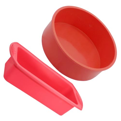 MAGICLULU 2 Stück Silikon Kuchenform Haushaltstablett Schalen Samt Schalen Wurstwaren Haushaltskuchenform Antihaft Tablett Gestell Backtopf Tablett Multifunktionales Tablett Rot von MAGICLULU