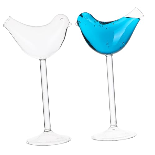 MAGICLULU 2 Stück Teiliges Cocktailglas Transparentes Vogelglas mit Feiner Verarbeitung und Komfortablem Griff Elegantes Cocktailglas für Bar Restaurant Party und Besondere Anlässe von MAGICLULU