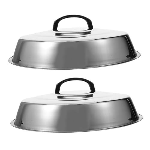 MAGICLULU 2 Stück Teiliges Edelstahl Basting Cover Hoher Dome Grillabdeckung für Steaks Burger und Catering für Outdoor Camping und Indoor Flachgrill Hitzeeffiziente BBQ Kochhaube Silber MAGICLULU 2 Stück Teiliges Edelstahl Basting Cover Hoher Dome Grillabdeckung für Steaks Burger und Catering für Outdoor Camping und Indoor Flachgrill Hitzeeffiziente BBQ Kochhaube Silber von MAGICLULU