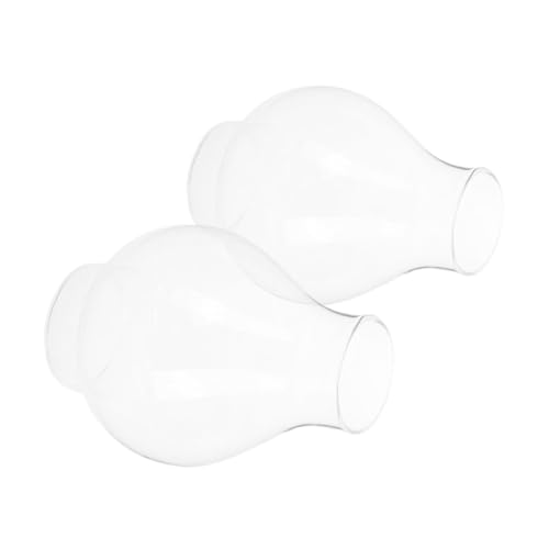 MAGICLULU 2 Stück Teiliges Vintage Lampenschirme Winddicht Ersatz für Petroleumlampen Kompatibel mit Kronleuchtern Wandleuchten und Tischlampen Langlebige Runde Glasabdeckung von MAGICLULU