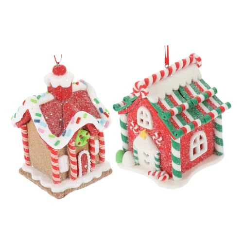 MAGICLULU 2 Stück Teiliges Weihnachtsornament aus Polymer Kreative Hausdekoration für Weihnachten Vielseitig Einsetzbar für Tisch Schlafzimmer und Wohnzimmer von MAGICLULU