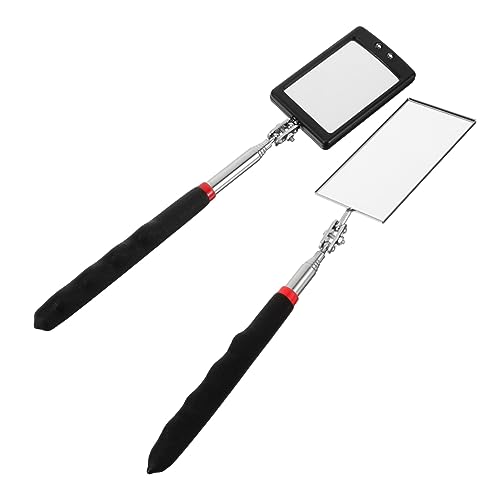 MAGICLULU 2 Stück Teleskopierbarer LED Auto Inspektionsspiegel Teiliges Flexibles Design für Einfache Fahrzeugprüfung Verstellbare und Reflektierender Spiegel zur Effizienzsteigerung von MAGICLULU