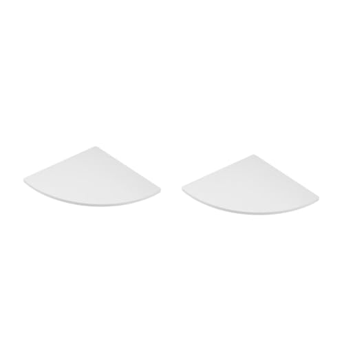 MAGICLULU 2 Stück Wand Eckregal Dreieckiges Fächerförmiges Wandregal Weiß Wandmontiertes Aufbewahrungsregal für Küche Bad Büro Platzsparend Vielseitig Nutzbar von MAGICLULU