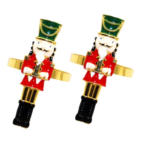 MAGICLULU 2 Stück Weihnachtliche Serviettenringe Nutcracker Design Langlebige Kreative Tischdekoration für Festessen Partys Hochzeiten und Weihnachtsfeiern MAGICLULU 2 Stück Weihnachtliche Serviettenringe Nutcracker Design Langlebige Kreative Tischdekoration für Festessen Partys Hochzeiten und Weihnachtsfeiern von MAGICLULU