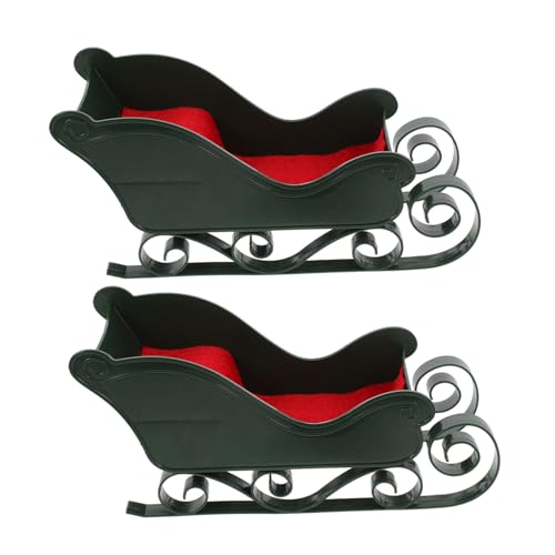 MAGICLULU 2 Stück Weihnachts-Schlitten Deko aus Stabilem Kunststoff Detailreiche Santa-Schlitten Tischdeko Vielseitiger Weihnachts-süßigkeitenhalter für Festliche Tisch Heimdekoration von MAGICLULU