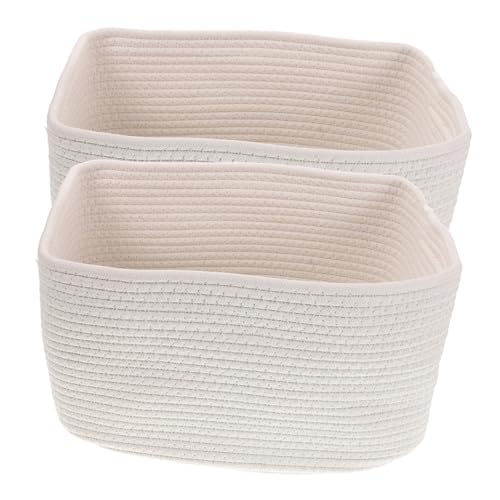 MAGICLULU 2 Stück Weiße Baumwollseil Aufbewahrungskörbe mit Griffen Faltbar Robust für Kleidung und Bücher Praktische Organizer für Kinderzimmer und Haushalt MAGICLULU 2 Stück Weiße Baumwollseil Aufbewahrungskörbe mit Griffen Faltbar Robust für Kleidung und Bücher Praktische Organizer für Kinderzimmer und Haushalt von MAGICLULU