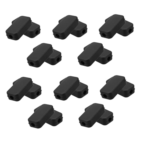 MAGICLULU 20 Stück Kleine Schwarze Kunststoff Kabelanschlussbox mit USB Strommodul Kompakte Elektrische Verteilerdose mit Zwei Kabelausgängen für Schreibtisch und Nachttisch Effiziente von MAGICLULU