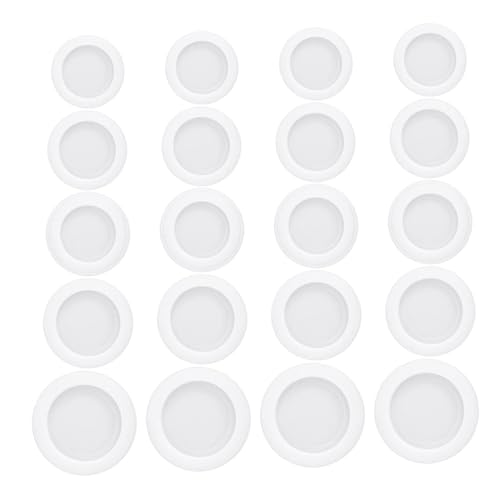 MAGICLULU 20 Stück Kunststoff Sparschwein Stopfen Verschluss Sparbüchse Boden Kappen Weiß Je Passend für Spardosen Plaster Doll Caps ohne Werkzeug Einfache Montage von MAGICLULU