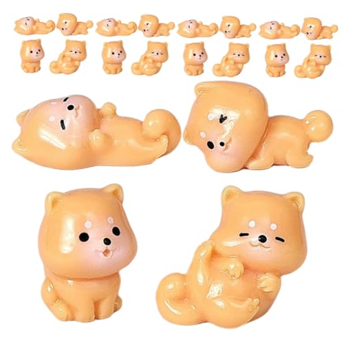 MAGICLULU 20 Stück Miniatur Shiba Inu Figuren Kleine Resin Hundestatuen für DIY Mikro Landschaft Vielseitige Desktop Deko für Bonsai Puppenhaus Bücherregal und Auto Armaturenbrett von MAGICLULU