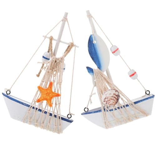 MAGICLULU Exquisites 2-teiliges Segelschiffmodell Aus Holz Ideales Segelboot- Für Den Schreibtisch Im Büro Und Im Arbeitszimmer von MAGICLULU
