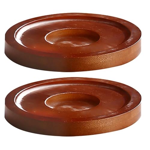 MAGICLULU 2St Rotierender Tassenuntersetzer Whiskyglas Untersetzer Bierglas Untersetzer Runde Untersetzer Weinbecher-Untersetzer Tassenpolster aus Holz Anti-Rutsch-Tassenpads hölzern von MAGICLULU