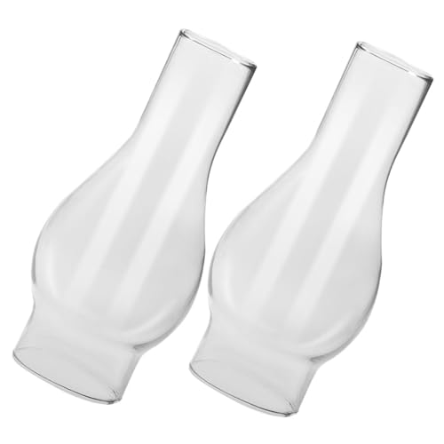 MAGICLULU 2St lampenschirm Retro weinglas lampenschirm Retro Lampenabdeckung Lampenschirm aus Rattan Fackel Lampenschirm für Petroleumlampe transparente Petroleumlampenabdeckung von MAGICLULU
