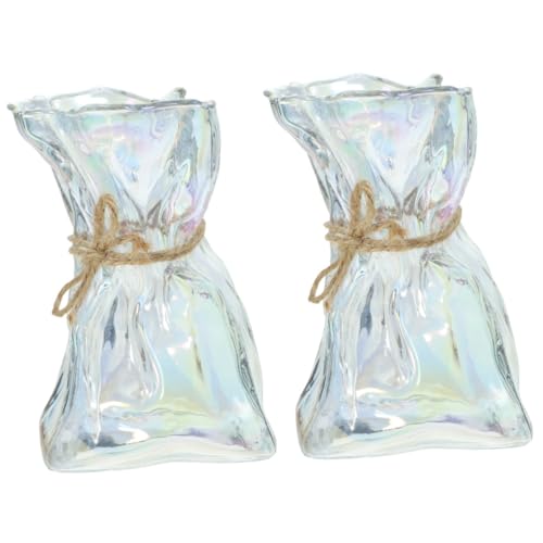 MAGICLULU 2St unregelmäßige Vase künstliche blüten Artificial Flower weihnachtsek pflanzgefässe Kunstblumen Girlande ovale Vase runde Vase gefälschte Pflanze Weidenvase Blumenvase Glasvase von MAGICLULU