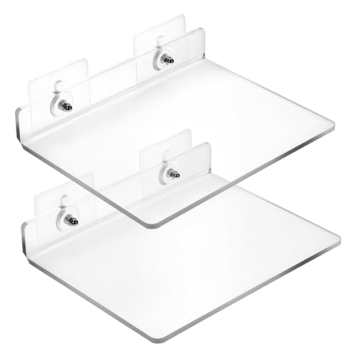 MAGICLULU 2stücke Schwebendes Wandregal Aus Transparentem Acryl Zur Wandmontage Ohne Bohren Für Bad Küche Wohnaccessoires von MAGICLULU
