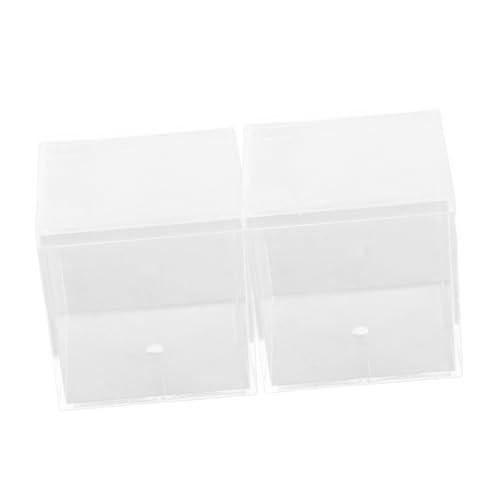 MAGICLULU 2Stücke Transparente Aufbewahrungsboxen aus Kleiner Quadratischer Organizer mit Deckel Vitrine für Puzzle und Schmuck Vielseitig Einsetzbar von MAGICLULU