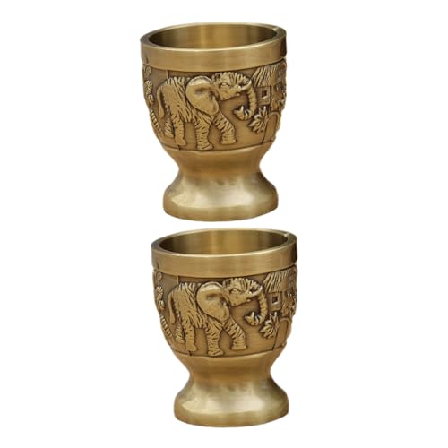 MAGICLULU 2st Altes Schnapsglas Elefant Schnapsbecher Vintage Weinkelch Trinkbecher Geprägtes Weinglas Alter Altarbecher Kelchbecher Trinken Hand Zinklegierung Kleine Dekoration Getränke von MAGICLULU