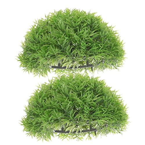 MAGICLULU 2st Ball Aus Kunstrasen Hängende Grasbälle Pflanzen Grasball Topiary-kugelpflanze Rasenpflanzen-kugelornament Buchsbaumkugel Hängender Grasball Mini Gefälschter Grasball Plastik von MAGICLULU