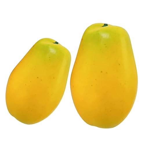 MAGICLULU 2 Stück Lebensechte Papaya Modelle Künstliche Obstmodelle Aus Schaumstoff Dekorative Simulation Für Foto Requisiten Markt Und Wohnaccessoire von MAGICLULU