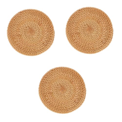 MAGICLULU 3 STK Isolierter Teeuntersetzer Esstisch Matten Runde Tischsets Tischmatten Runde Tischdecke Große Tischsets Blaugrünes Dekorative Schale Praktische Matte Brown Herbstreben von MAGICLULU