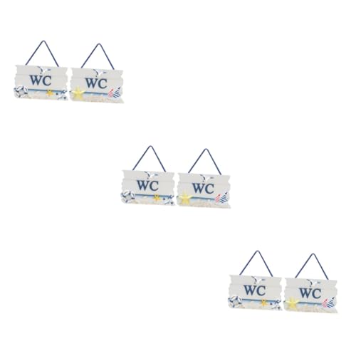 MAGICLULU 3 Sätze Holz-wc-auflistung Einheit Klopapierhalterung Wc-Schild- Toilettendekor Bojendekor Sitz Bad Toiletten Schild Toilettenschilder Wc-türschild Wc Wc Türschild 2 Stück * 3 von MAGICLULU