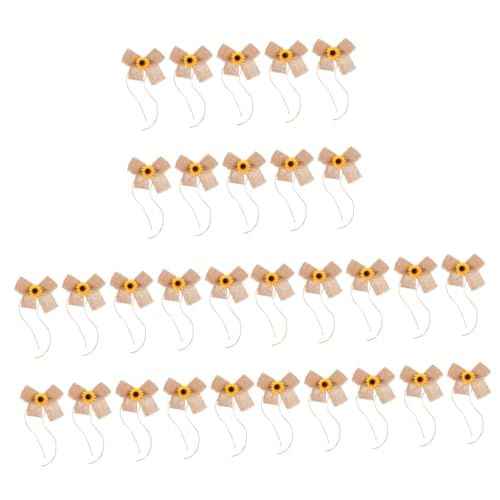MAGICLULU 3 Sätze Sonnenblumenbogen Zeremonie Weihnachtsleinenbögen Geschenkverpackung Hauszubehör Schleifen Wickeln Weihnachtsschmuck Bogen Land Leinen- 10 Stück * 3 von MAGICLULU