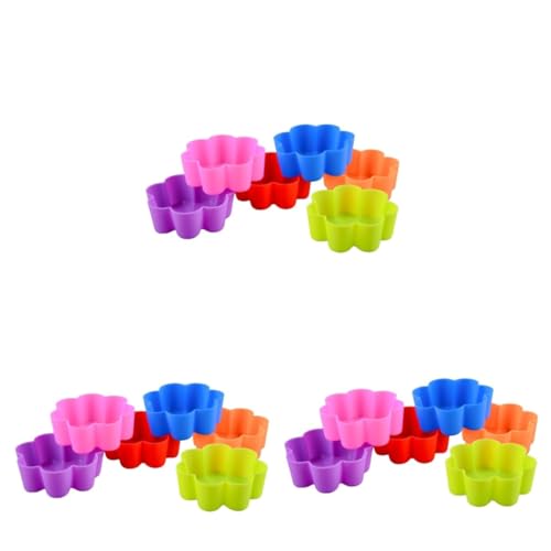 MAGICLULU 3 Sets Silikon-backförmchen Mit Blumenmuster Wiederverwendbar Antihaftbeschichtet Für Eiscreme Obstkuchen 12 Stück * 3 von MAGICLULU